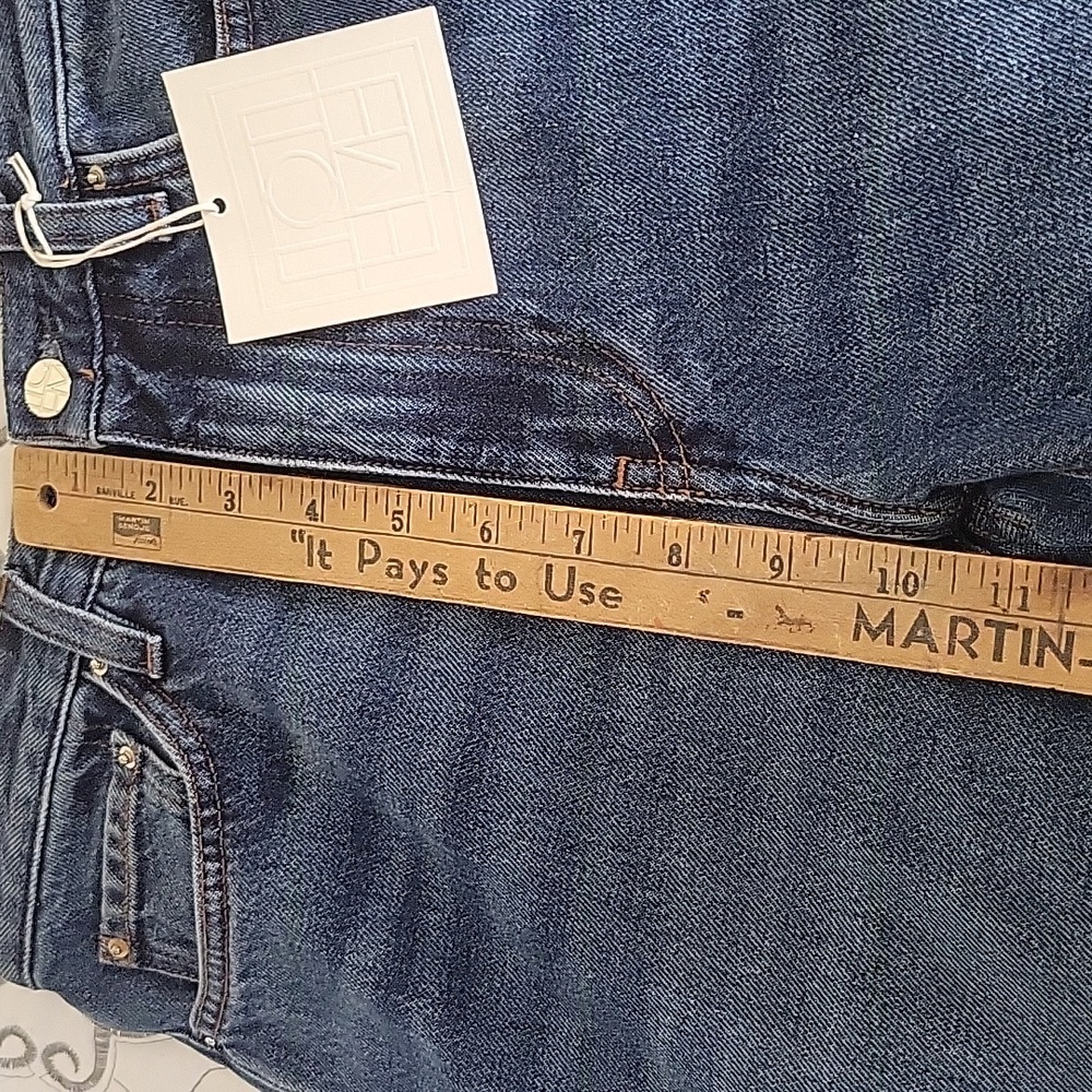 Toteme Slim Straight High Waist Blue Denim Jeans Cotton Dark Vintage Wash Size26 - Picture 14 of 14